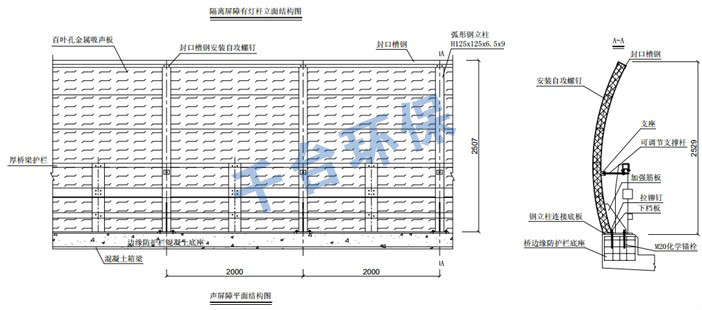 道路聲屏障全弧形結(jié)構(gòu)圖